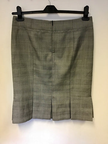 HOBBS GREY PRINCE OF WALES CHECK JACKET & SKIRT SUIT SIZE 10/12