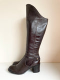 CLARKS LEMON GROVE DARK BROWN LEATHER KNEE HIGH BOOTS SIZE 7.5/41