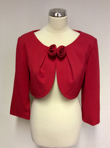 BRAND NEW GINA BACCONI RED BOLERO JACKET SIZE 12