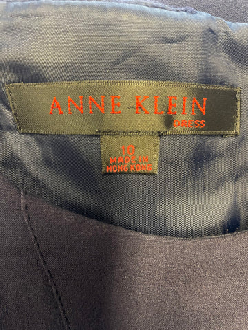 ANNE KLIEN NAVY BLUE CAP SLEEVED A-LINE DRESS SIZE 10 UK 14