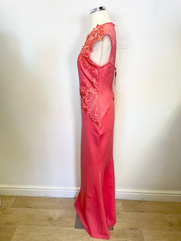 BRAND NEW LIPSY CORAL LACE BODICE LONG SPECIAL OCCASION/ EVENING DRESS SIZE 10