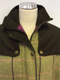 BRAND NEW RYDALE BRAMHAM GREEN & PINK CHECK TWEED WOOL BLEND JACKET SIZE 18