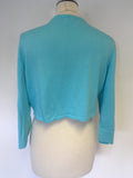 MONSOON TURQOUISE 3/4 SLEEVE BOLERO CARDIGAN SIZE L