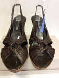 MODA IN PELLE DARK BROWN LEATHER HEELED SANDALS SIZE 7/40
