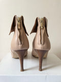 KAREN MILLEN CAMEL LEATHER PEEP TOE SHOE BOOTS SIZE 5/38
