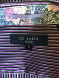 TED BAKER PURPLE,BLACK & GREY STRIPE SHIRT SIZE 6 UK L