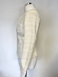 COMPTOIR DES COTONNIERS IVORY COLLARLESS ZIP UP JACKET SIZE S UK 10