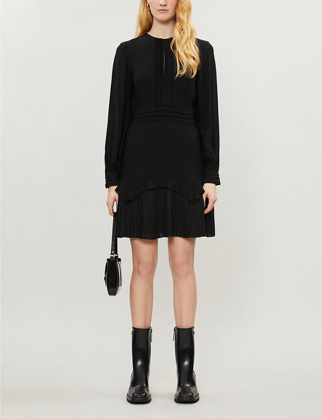 BRAND NEW REISS BLACK ROXY LONG SLEEVE MINI DRESS SIZE 12