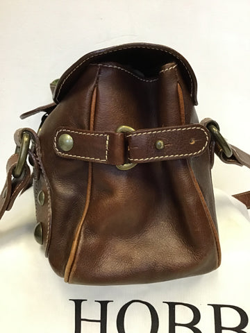 HOBBS CHESTNUT BROWN LEATHER SHOULDER BAG