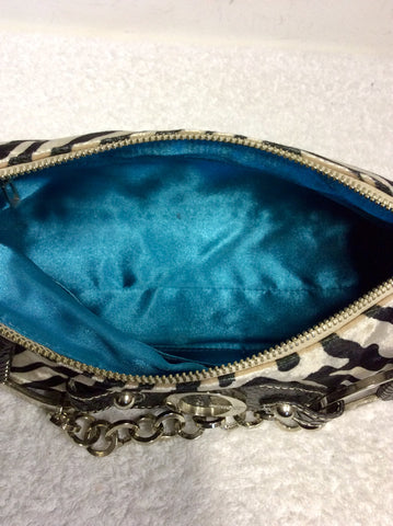 GUESS BLACK & SILVER PRINT SHOULDER BAG