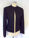 MULBERRY BLACK WOOL COLLARLESS JACKET SIZE 12
