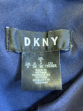 DKNY NAVY BLUE WRAP OVER TOP 3/4 SLEEVE A LINE DRESS SIZE 4 UK 8