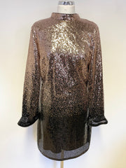 BRAND NEW ABBEY CLANCY FOR LIPSY ROSE GOLD & BLACK SEQUINNED COCKTAIL DRESS SIZE 14