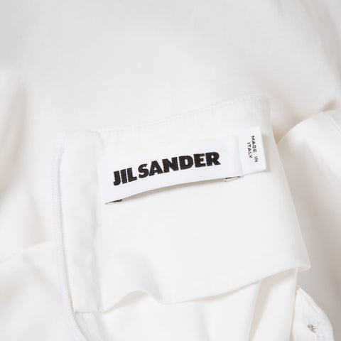 JILL SANDER WHITE COTTON SHORT WIDE SLEEVE DRESS SIZE 36 UK 8 FIT UK 10/12