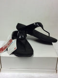 BRAND NEW FITFLOPS BLACK PATENT LEATHER TOE POST MULES SIZE 7/40