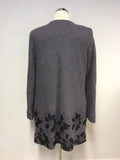 COTSWOLD COLLECTIONS GREY EMBROIDERED WOOL BLEND COAT SIZE 14