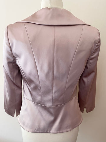 COAST OYSTER PINK SATIN FITTED SPECIAL OCCASION JACKET SIZE 10