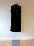 TWIN-SET SIMONI BARBIERI BLACK & SILVER SEQUINNED STRETCH MINI DRESS/ LONG TOP SIZE S