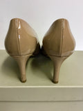 HOBBS CAMEL PATENT LEATHER HEELS SIZE 5.5/ 38.5