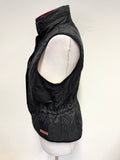 TOMMY HILFIGER SPORT BLACK CONCEALED HOOD GILET SIZE L