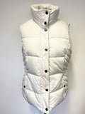 ESPRIT WINTER WHITE HIGH NECK SLEEVELESS DOWN & FEATHER PADDED GILET SIZE 16
