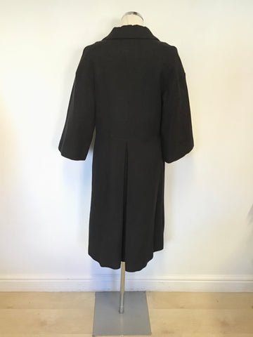 MARKS & SPENCER BLACK COTTON 3/4 SLEEVE SPRING/SUMMER COAT SIZE 12
