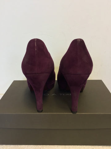 PIED A TERRE ANTON PURPLE SUEDE PLATFORM COURT SHOES SIZE 7/40