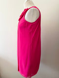 TED BAKER HOT PINK BOW TRIM SLEEVELESS TUNIC TOP SIZE 1 UK 8/10