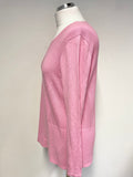 GERRY WEBER CASUAL PINK FINE KNIT LONG SLEEVE JUMPER SIZE 10