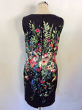 BRAND NEW HOBBS NAVY BLUE & MULTI COLOURED FLORAL PRINT PENCIL DRESS SIZE 10