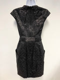 KAREN MILLEN BLACK SHIMMER CAP SLEEVE SPECIAL OCCASION DRESS SIZE 6