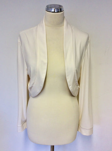 BRAND NEW GINA BACCONI IVORY BOLERO JACKET SIZE 20