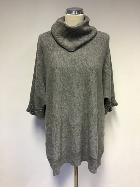 PURE COLLECTION GREY OVERSIZED 100% CASHMERE JUMPER SIZE M