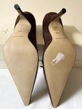 BRAND NEW KRISTEL BROWN SUEDE LACE UP HEELS SIZE 6.5/39.5