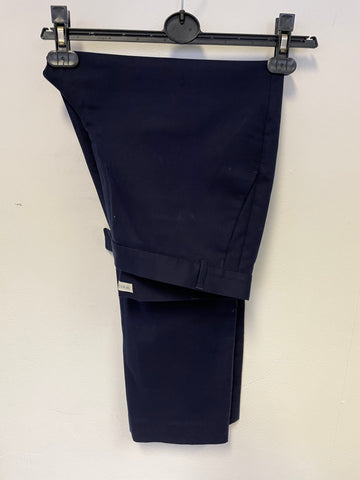 WHISTLES NAVY BLUE COTTON CROPPED TROUSERS SIZE 14
