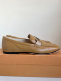 TODS DOPIA MUSTARD LEATHER FLATS SIZE 4.5/37.5