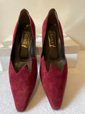 GINA DEEP RED SUEDE CUT AWAY TOP SPECIAL OCCASION HEELS SIZE 7/40
