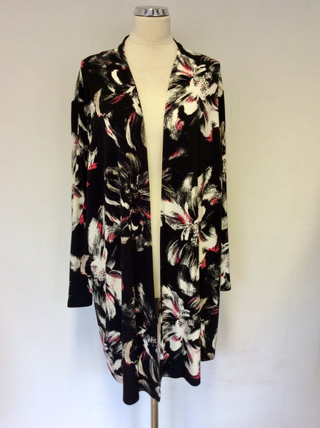 BRAND NEW COLEBROOKE BY WINDSOR BLACK & MULTI COLOURED PRINT CARDIGAN/JACKET SIZE XL