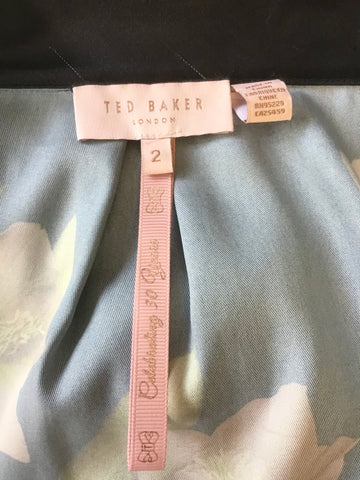 TED BAKER NAVY BLUE FLORAL KENSIDY ARBORETUM PYJAMA JUMPSUIT SIZE 2 UK 10/12