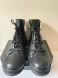 UNISEX CONVERSE BLACK & DARK GREEN GORTEX LACE UP HIGH TOP TRAINERS/ BOOTS SIZE 9