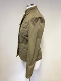 MARC JACOBS BEIGE COTTON FITTED JACKET SIZE 6 UK 10