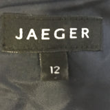 JAEGER DARK BLUE CROCHET TRIM PENCIL DRESS SIZE 12