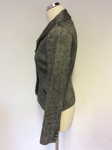 HOBBS DARK GREY MARL LINEN BLEND JACKET SIZE 10