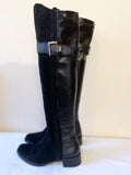 DESIGNER LAVORIZIONE ARTIGIANA SUEDE & LEATHER WITH FAUX LEATHER STRETCH KNEE LENGTH BOOTS SIZE 6/39
