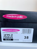 BRAND NEW MODA IN PELLE JEZZLE BLACK SUEDE DIAMANTE PLATFORM HIGH HEELS SIZE 5/38