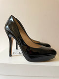 LK BENNETT BLACK PATENT LEATHER ANDIE PLATFORM SOLE HIGH HEELS SIZE 7/40