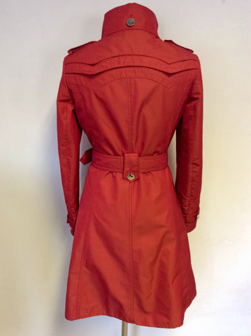 KAREN MILLEN RED TRENCH COAT/MAC SIZE 10
