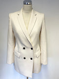 REISS SKORPIOS CHAMPAGNE WOOL BLEND LONG LINE JACKET SIZE S