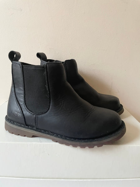 UGG KIDS BLACK LEATHER CHELSEA BOOTS SIZE 9/27.5