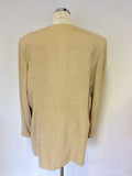 PERSONA BY MARINA RINALDI CREAM TEXTURED LONG JACKET SIZE 18